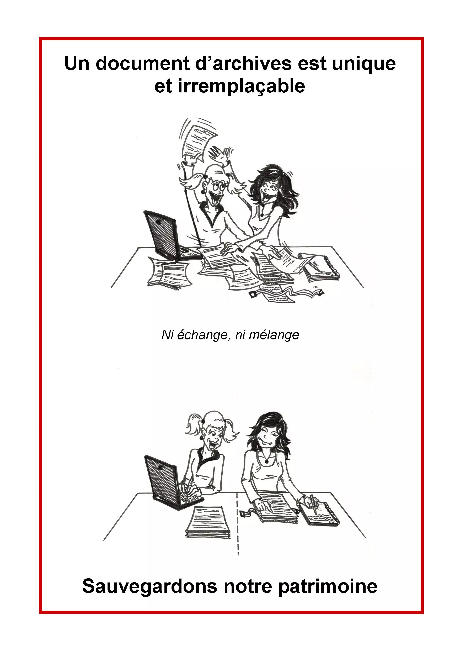 Ne pas mélanger les documents Dessin du bon geste n°4