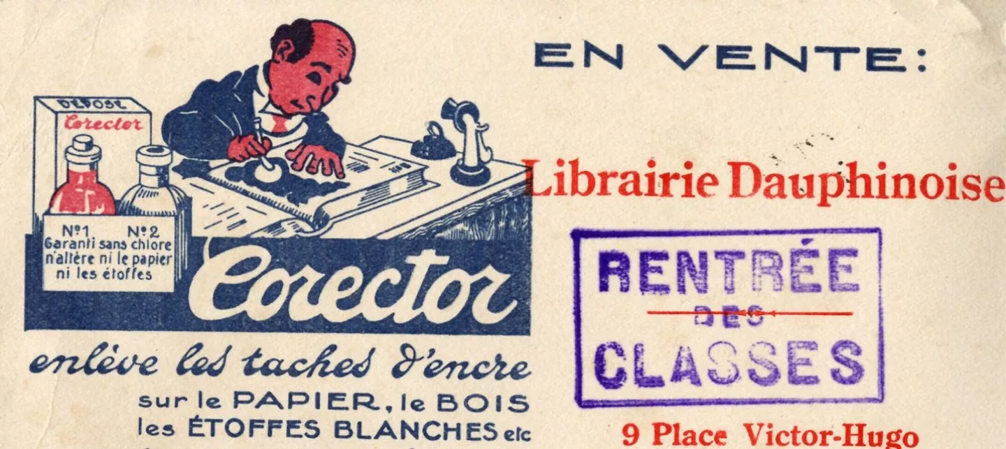 Détail d'une publicité de rentrée de la Librairie dauphinoise