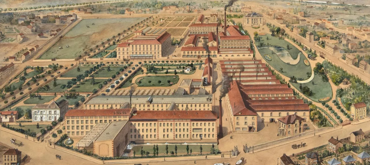 Dessin à léaquarelle de Grenoble autour de 1894-1900