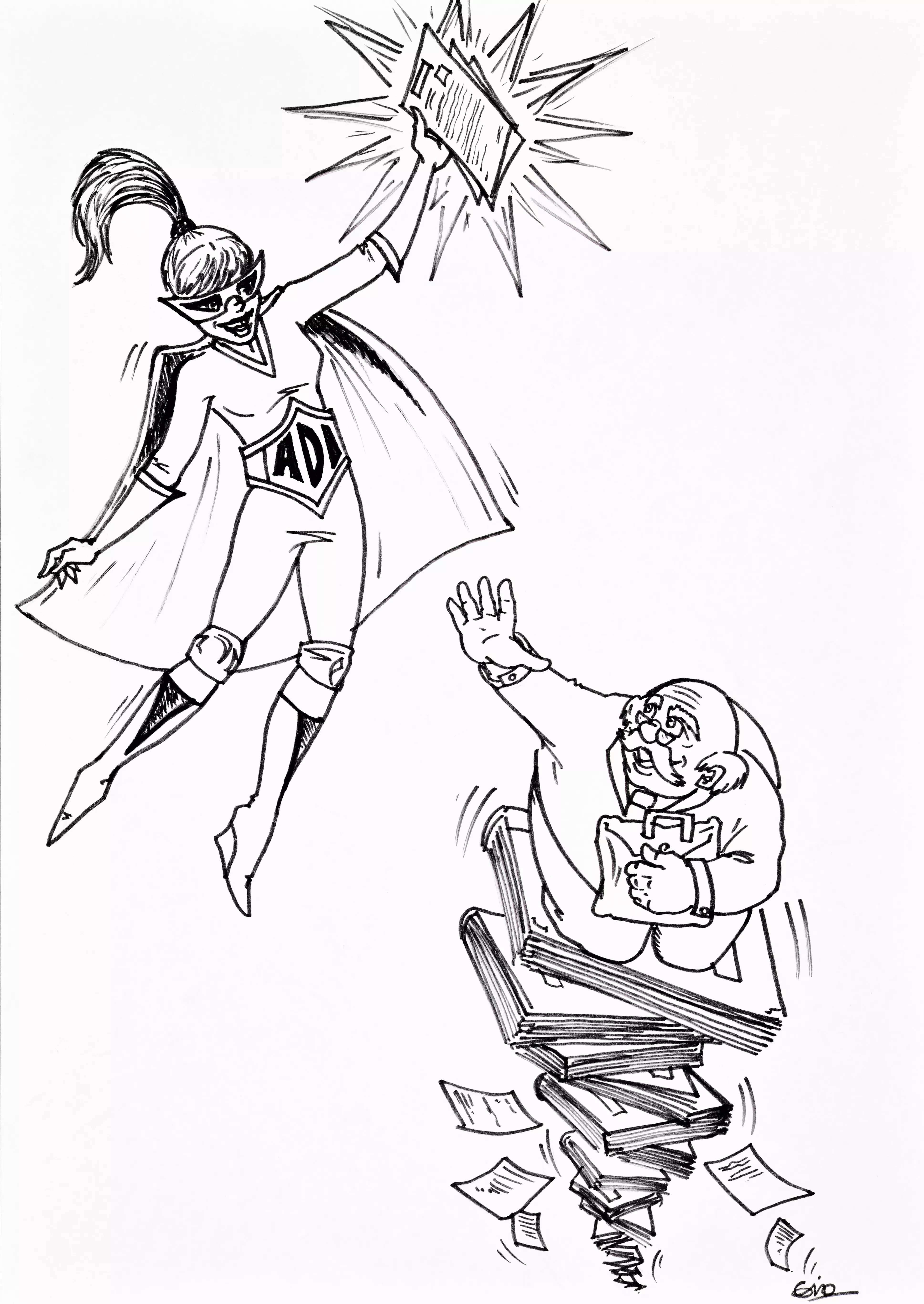 Dessin de la super archiviste