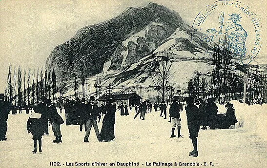 Carte postale, Le patinage à Grenoble, sans date (9FI2324).