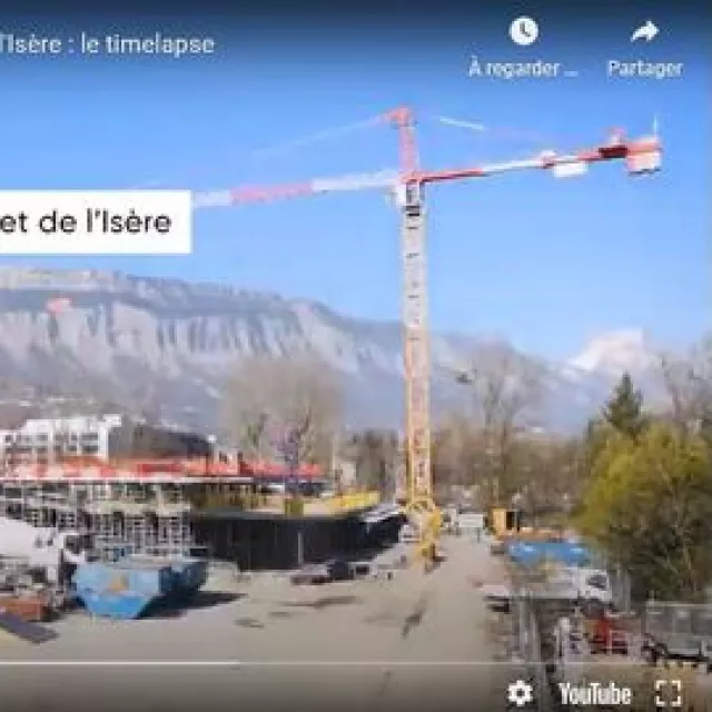 Image de la vidéo de timelapse du chantier du nouveau bâtiment des Archives déparementales de l'Isère