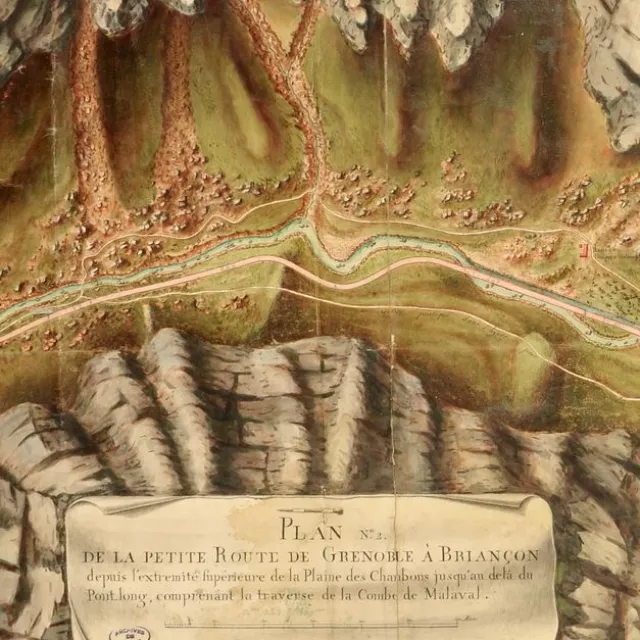 Détail du plan de la petite route de Grenoble à Briançon coté 1S3/274 © Archives départementales de l'Isère