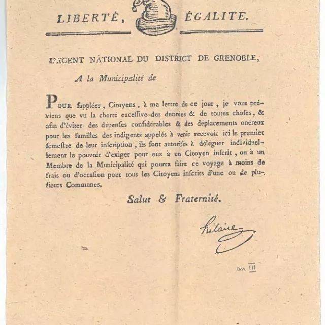 Document portant la signature du baron Hilaire (4E22_vrac17)