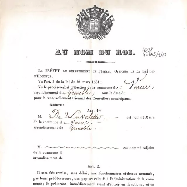 détail du document coté 4E645/160 aux Archives départementales de l'Isère