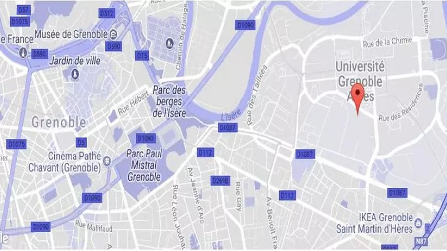 Plan de loclaisation du bâtiment des Archives départementales de l'Isère à Saint-Martin-d'Hères